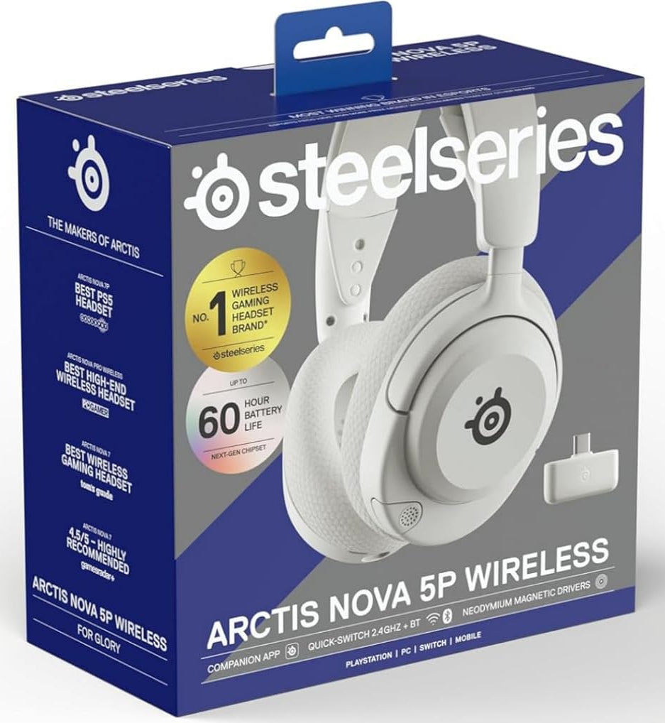 SteelSeries Wireless Gaming Headset Arctis Nova 5P 61674-White SteelSeries Wireless Gaming Headset Arctis Nova 5P 61674-White